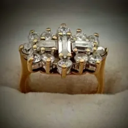 Anillo Original 375 (9k) Exclusivo Estilo Roseta Talla 7