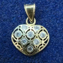Dije De Corazón Con Piedras 10k