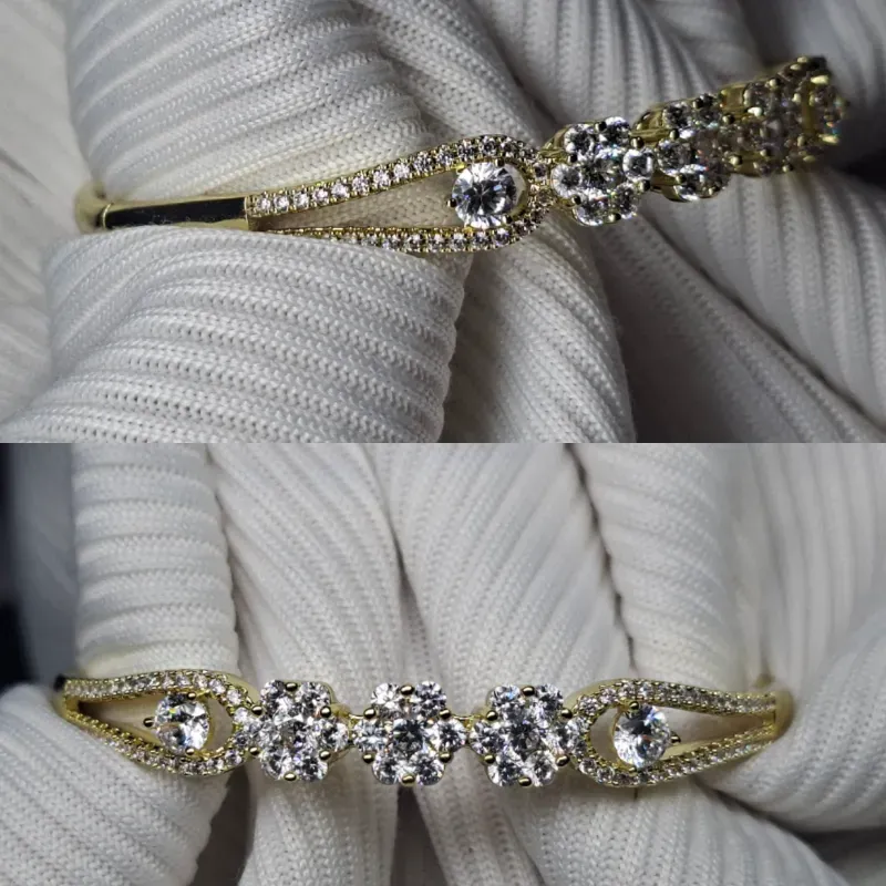 Pulsera/Esclava Flores Brillantes 