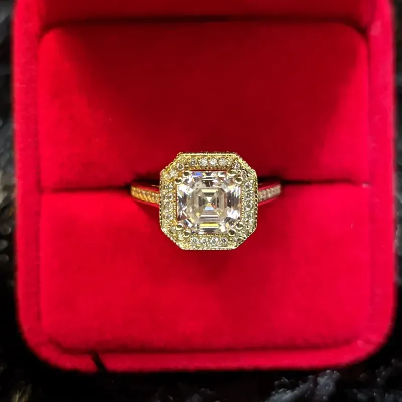 Anillo de compromiso 14k oro blanco