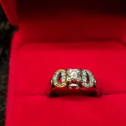 Anillo de compromiso 14k oro blanco