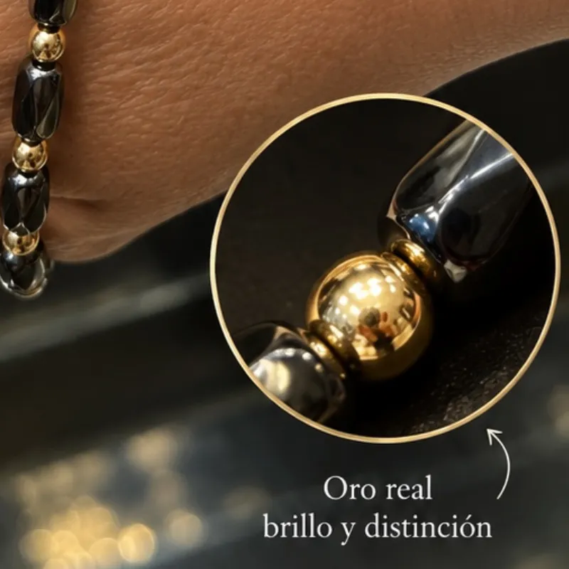 Pulso oro y cerámica