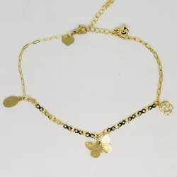 Tobillera laminada 14k