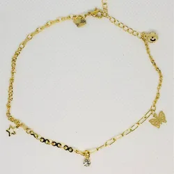 Tobillera laminada 14k