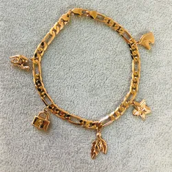 Tobillera laminada 18k