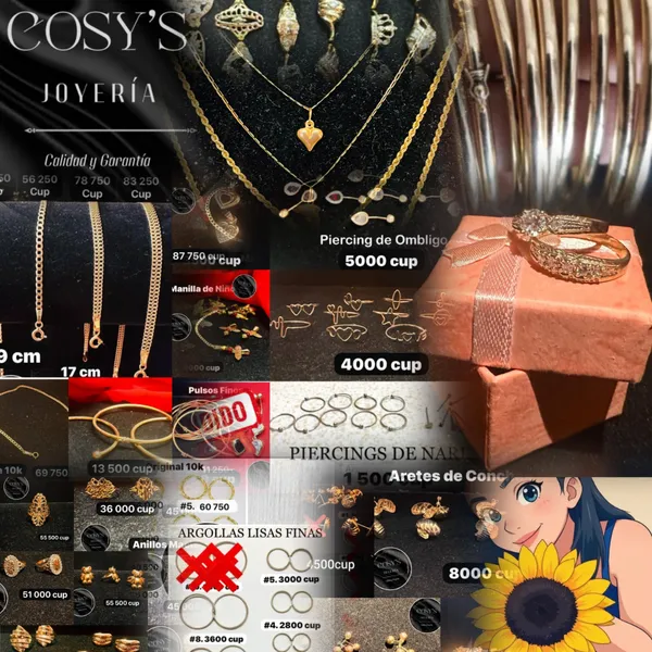 Joyería Ruiz les ofrece variedades de prendas criollas y originales, damos garantía y radicamos en La Habana, en el municipio Santo Suárez, trabajamos con servicios de mensajería por un costo adicional… 