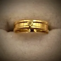 Anillo Abierto Original 14K para los dedos del pie liso con un corazón en el medio