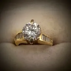 Anillo Compromiso Una Sola Pieza Exclusiva y Maciza 14K