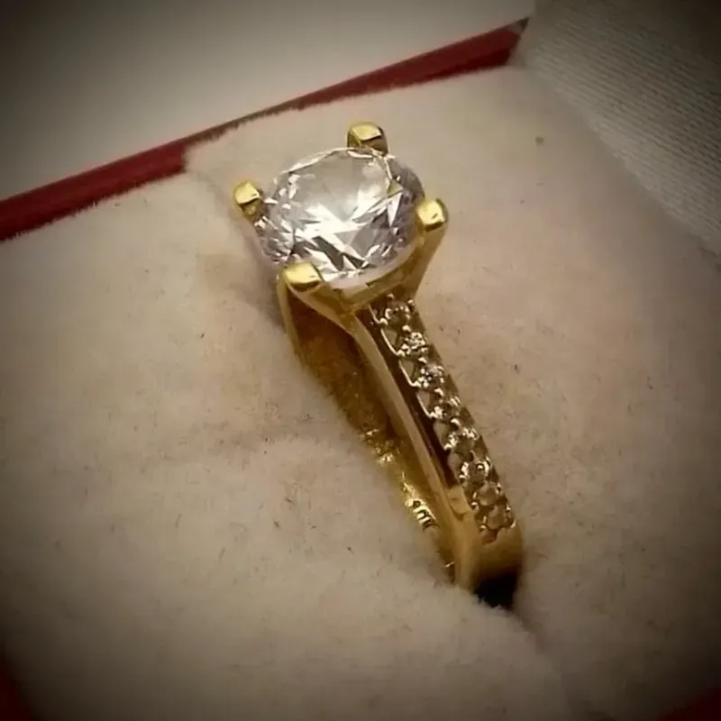 Anillo Compromiso Una sola pieza Maciza 10K
