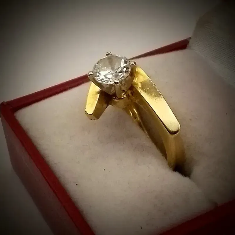 Anillo Compromiso Una Sola Pieza Macizo Exclusivo 14K