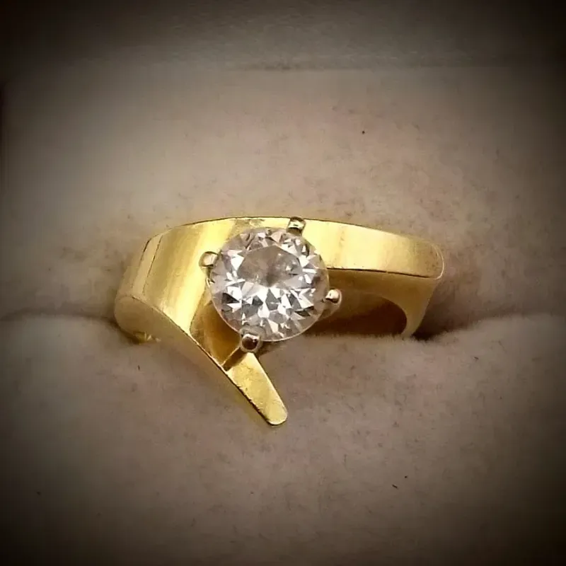 Anillo Compromiso Una Sola Pieza Macizo Exclusivo 14K