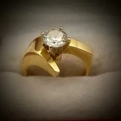 Anillo Compromiso Una Sola Pieza Macizo Exclusivo 14K