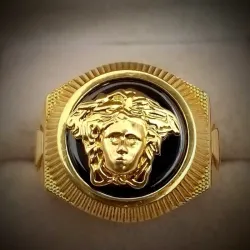 Anillo Con Volumen Versace Con Malla en el interior