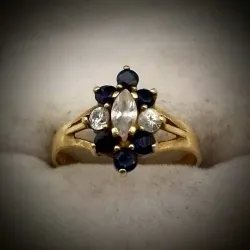 Anillo Con Zafiros y Circones Blancos