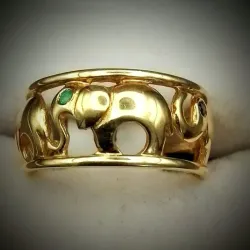 Anillo Estilo Alianza con Elefantes
