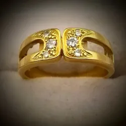 Anillo Exclusivo Cómo Dos Alas De Mariposa Con Brillantes
