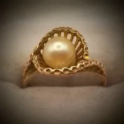 Anillo Exclusivo Oro Rosa Con Perla