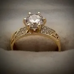 Anillo Exclusivo Versace de Compromiso Una Sola Pieza 10K