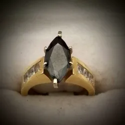 Anillo Fuerte Estilo Almendra Negra