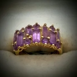 Anillo Gemas Moradas