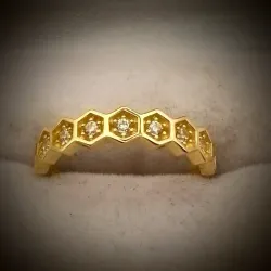 Anillo Nuevo Estilo Cintillo En Forma Hexagonal