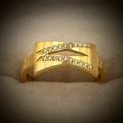 Anillo Nuevo Estilo Hebilla Con Circones Blancos