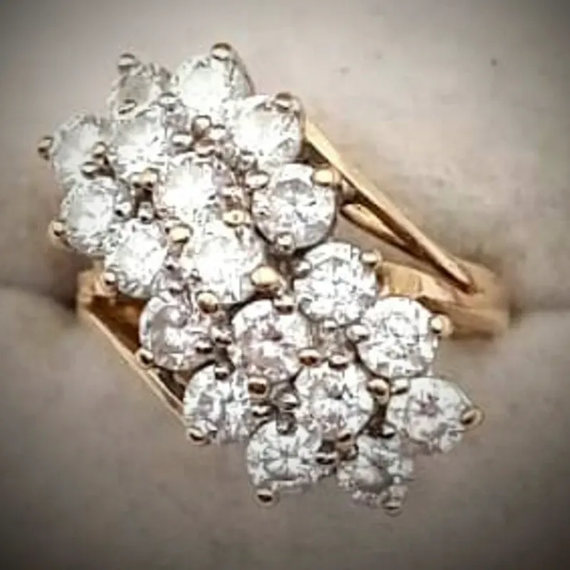 Anillo Original 10K De Joyería ILCZ Estilo Piña Con Volumen