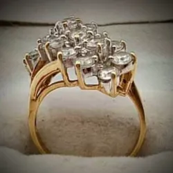 Anillo Original 10K De Joyería ILCZ Estilo Piña Con Volumen