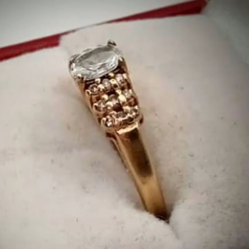 Anillo Original 14K Compromiso Moderno