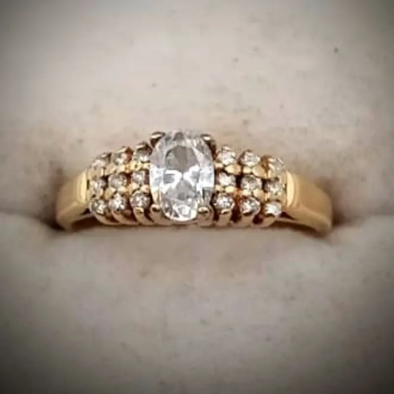 Anillo Original 14K Compromiso Moderno