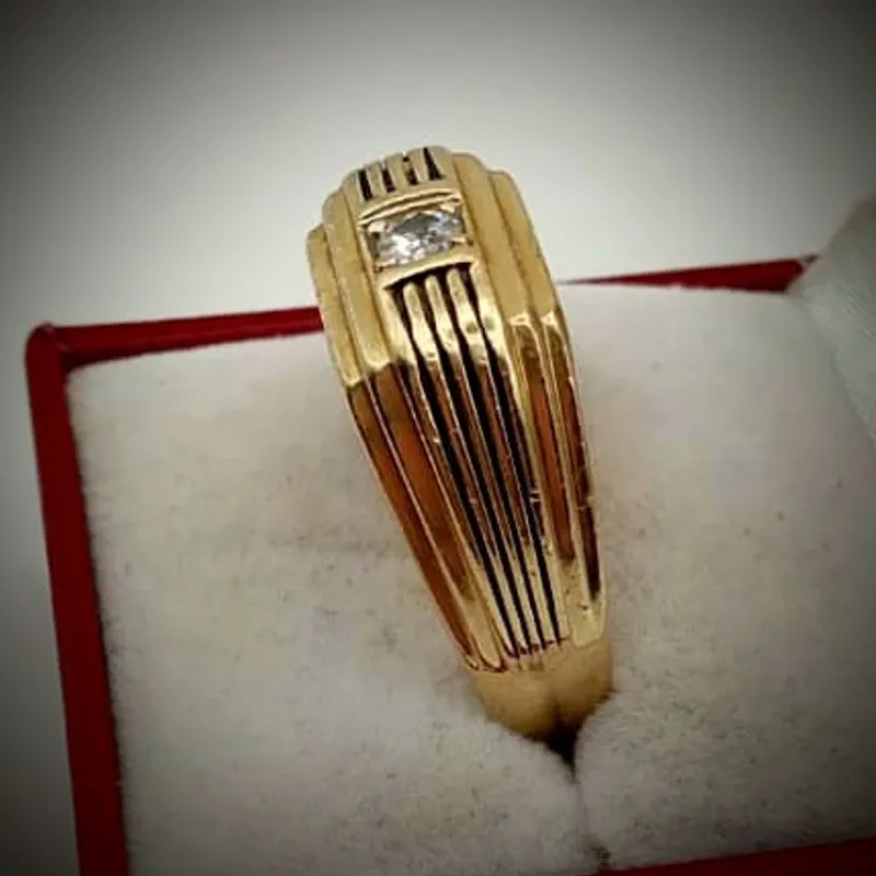 Anillo Original 14K Macizo Exclusivo con brillante