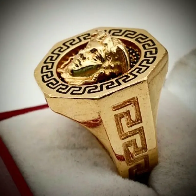 Anillo Original 14K Versace En Relieve Exclusivo