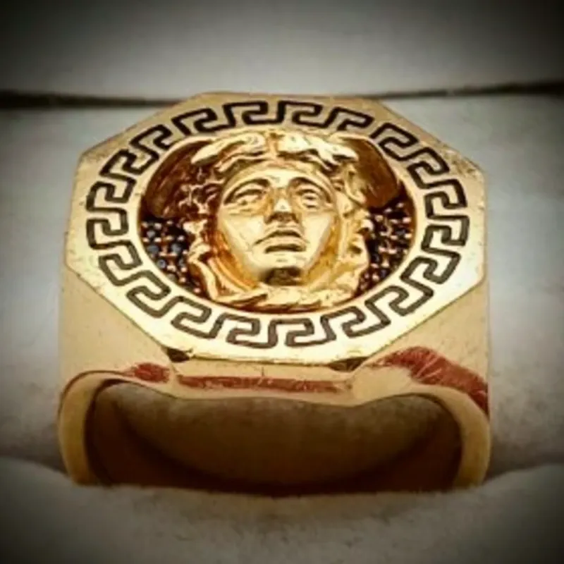 Anillo Original 14K Versace En Relieve Exclusivo