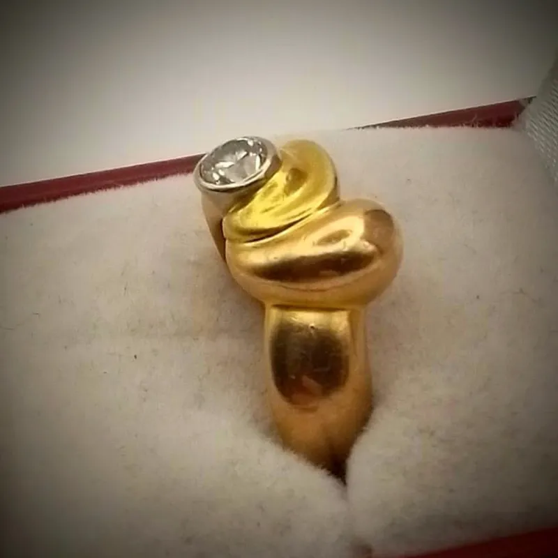 Anillo Original 18 K de Joyería con Brillante de 0.20 ct