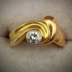 Anillo Original 18 K de Joyería con Brillante de 0.20 ct