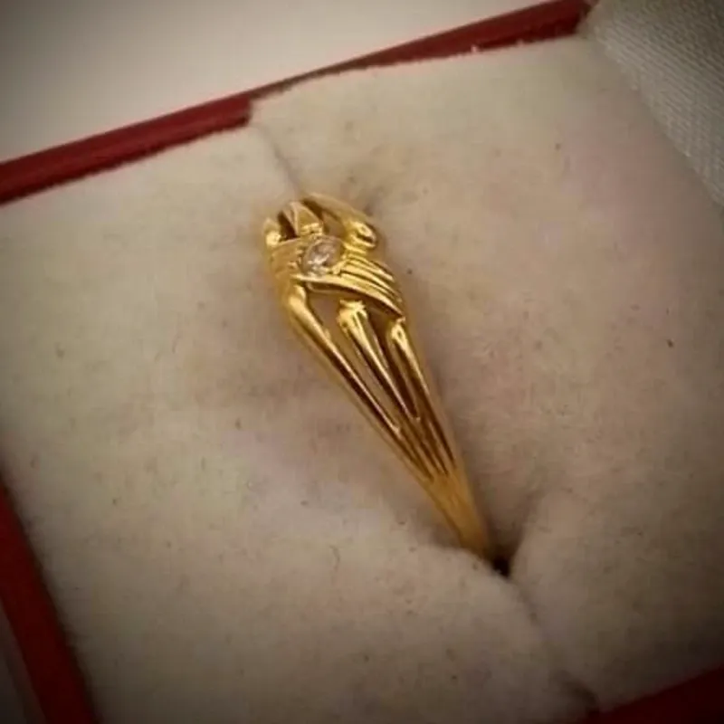 Anillo Original 18K Con brillo modelo tejido