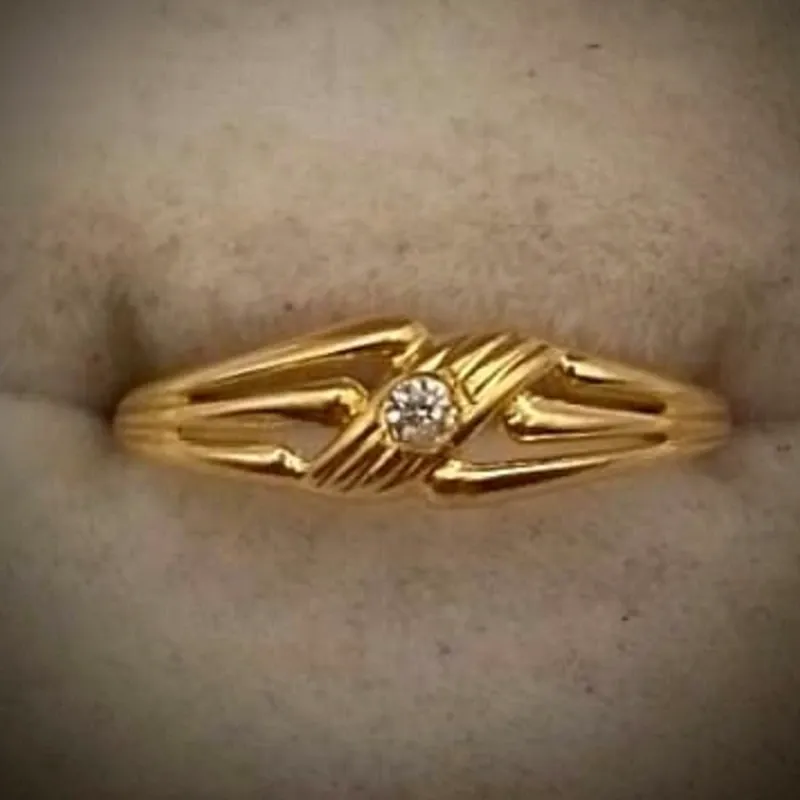 Anillo Original 18K Con brillo modelo tejido