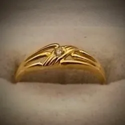 Anillo Original 18K Con brillo modelo tejido