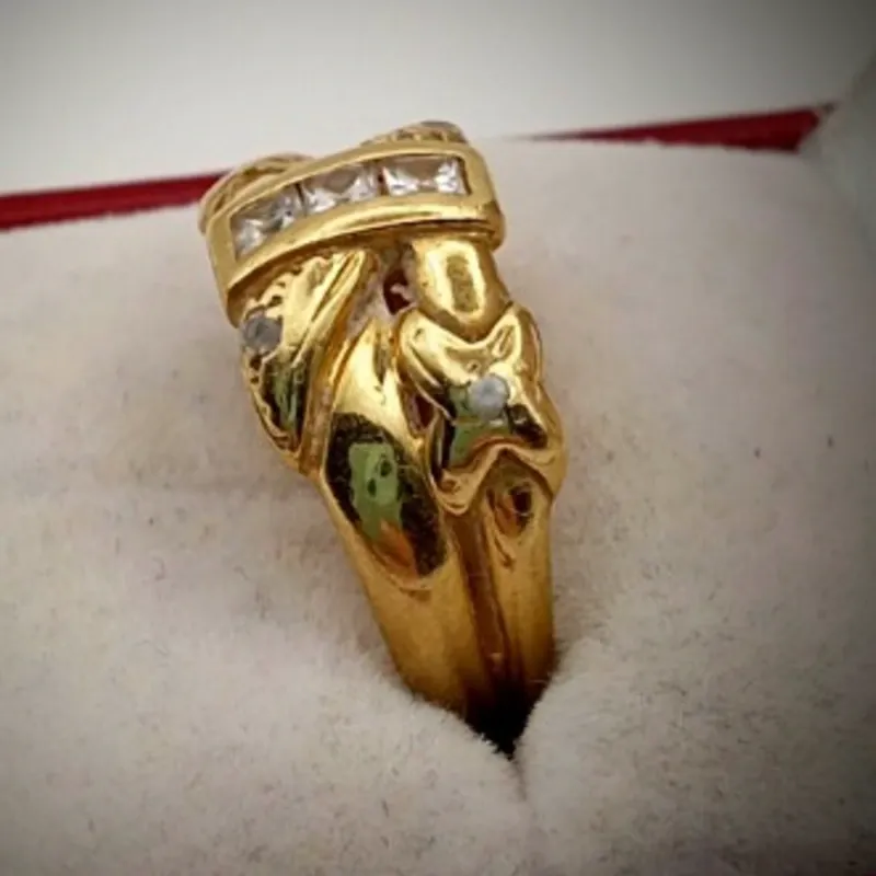 Anillo Original 18K Estilo Lazo Con Brillantes