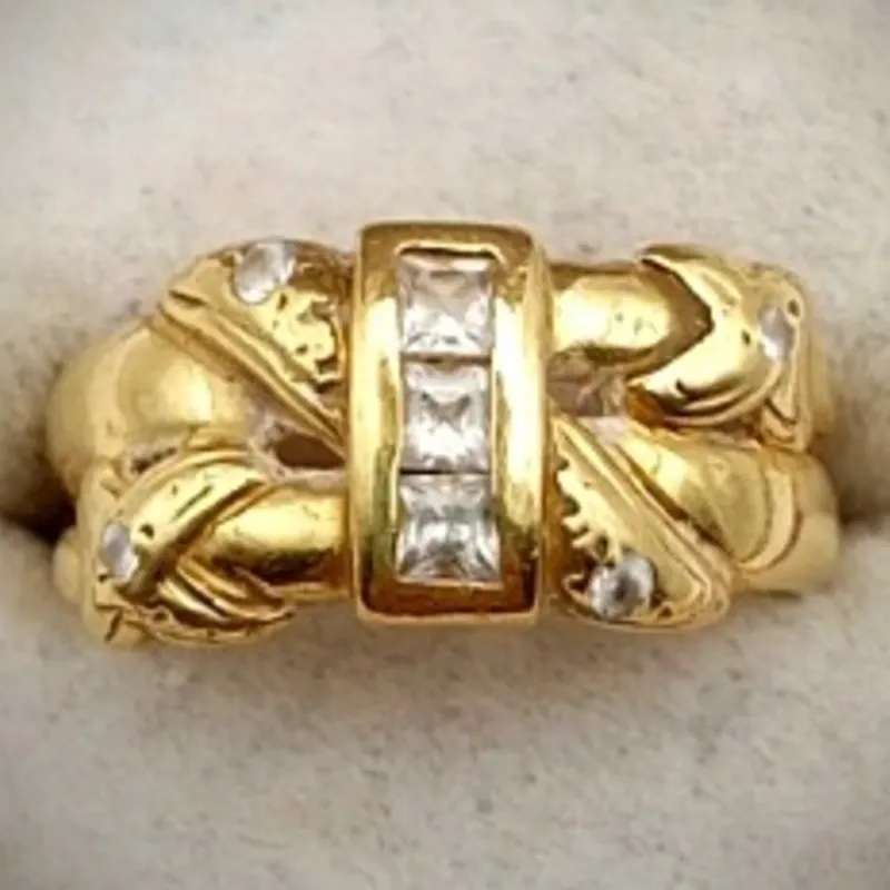 Anillo Original 18K Estilo Lazo Con Brillantes