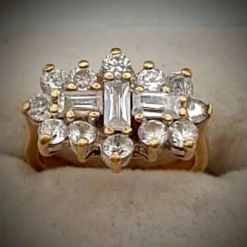 Anillo Original 375 (9K) de Joyería Macizo y Exclusivo Estilo Roseta