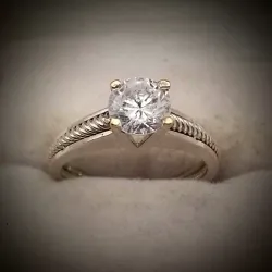 Anillo Oro Blanco Con Circón Blanco