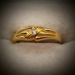 Anillo Trenzado Con Circón Pequeño Sencillo