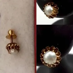 Aretes Estilo Dormilona Con Perla