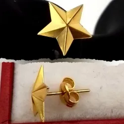 Aretes pegados en forma de estrella con cierre de presión