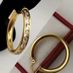 Argollas con circones en el medio