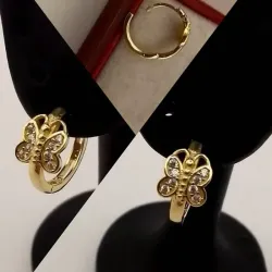 Argollas Con Mariposa Con Circones Blancos