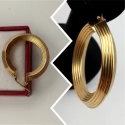 Argollas con volumen con líneas