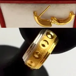 Argollas de presión con oro blanco y amarillo