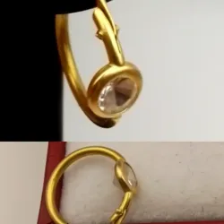 Argollas de tubo fino con circón cierre africano #1